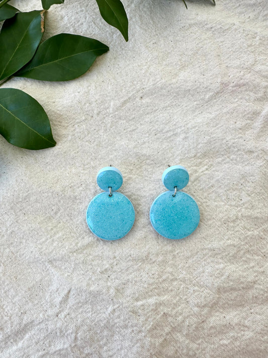 Jelly in Blue- Small dangle drop earring.