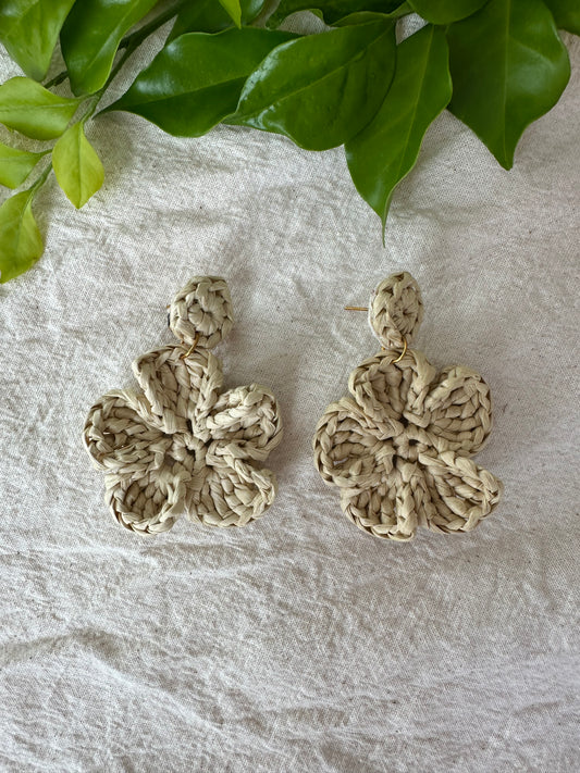 Desert Rose - Hand crochet earring.