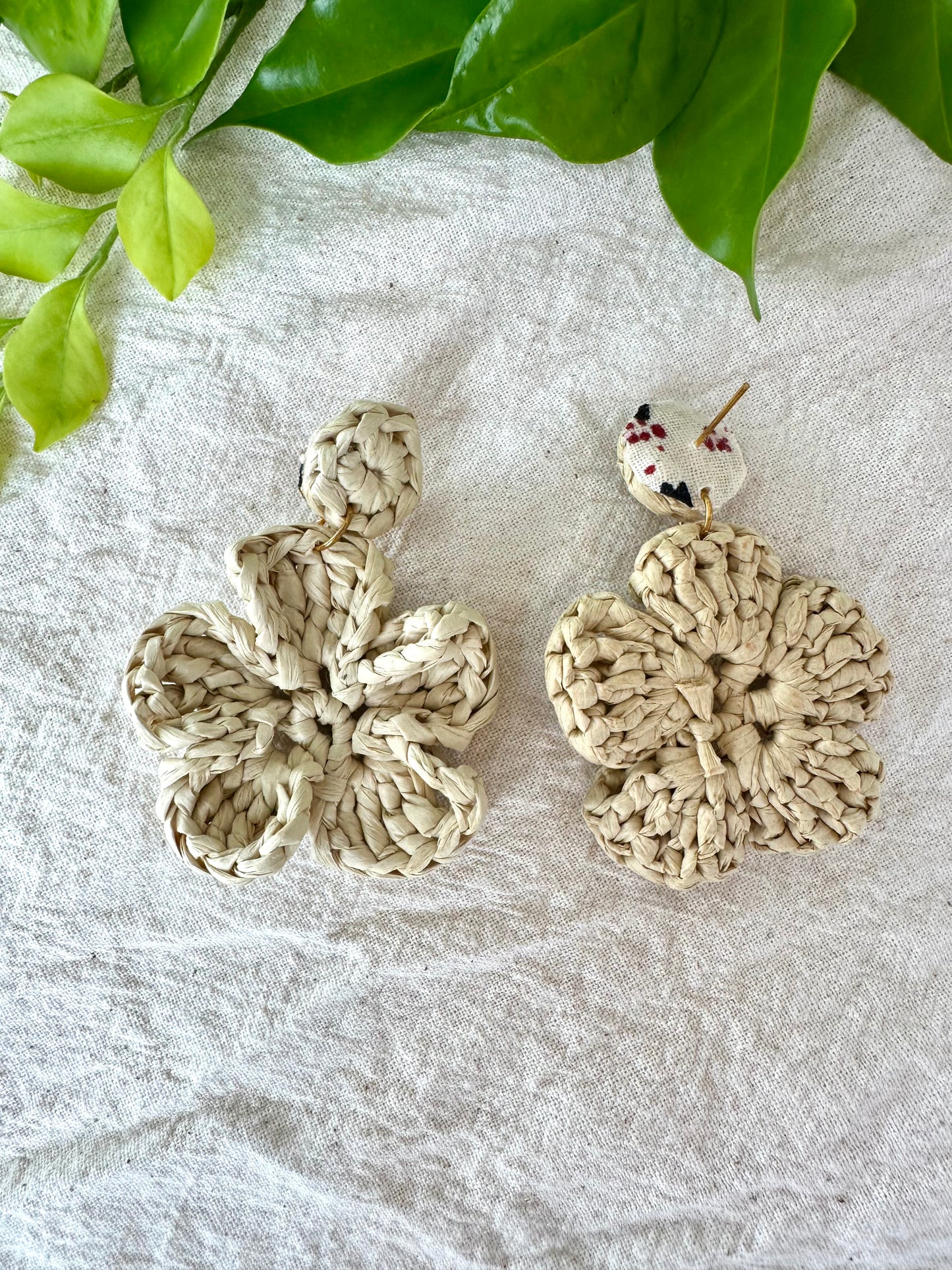 Desert Rose - Hand crochet earring.