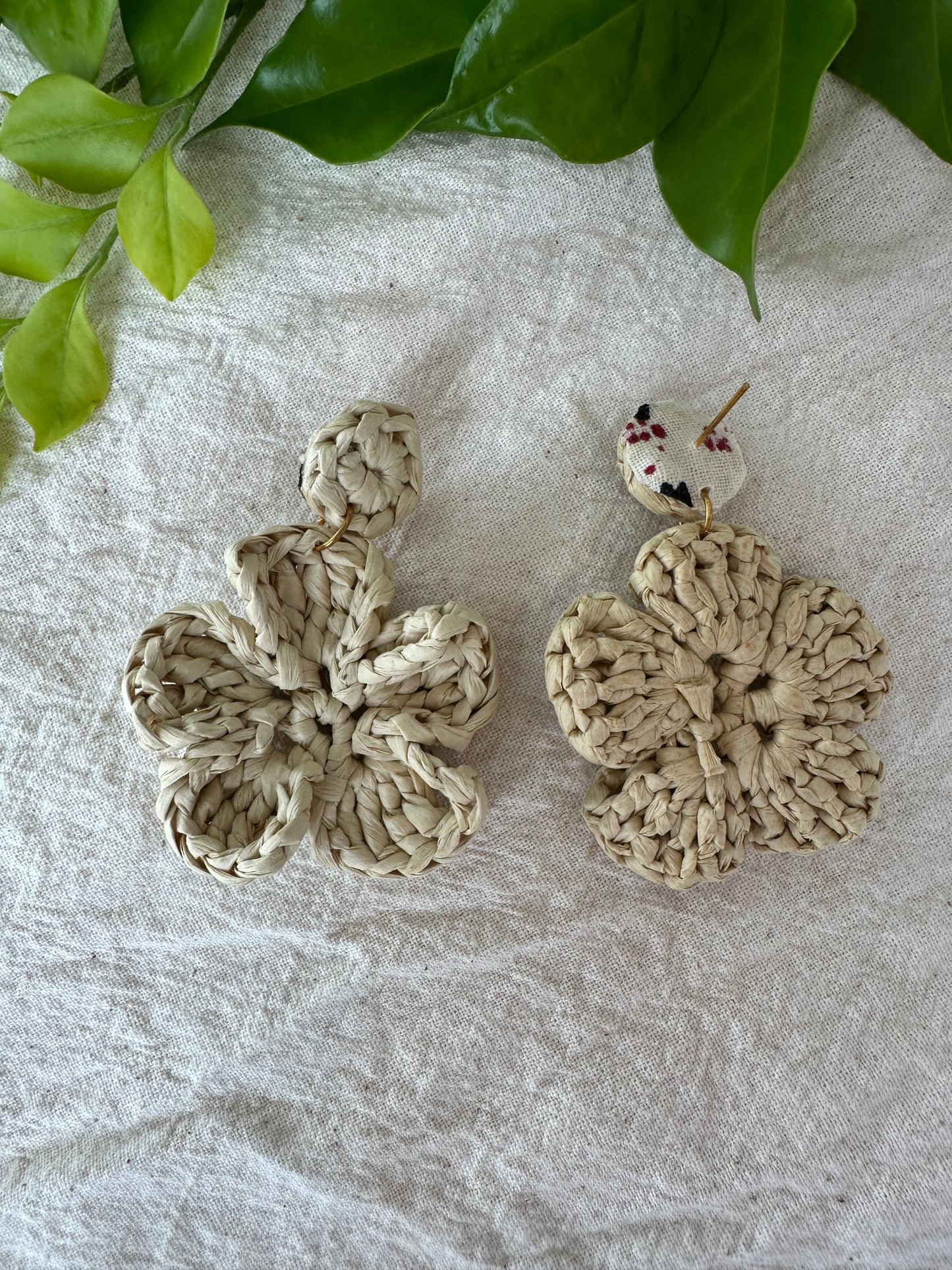 Desert Rose - Hand crochet earring.